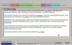 tuxpaint config вопросительные знаки в окне