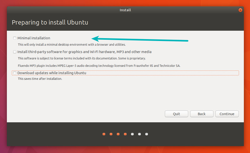 ubuntu 18.04 minimal installation