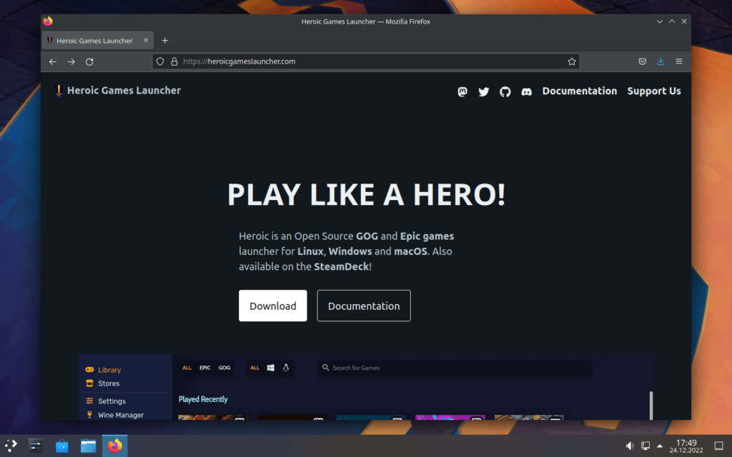 Сайт Heroic Game Launcher