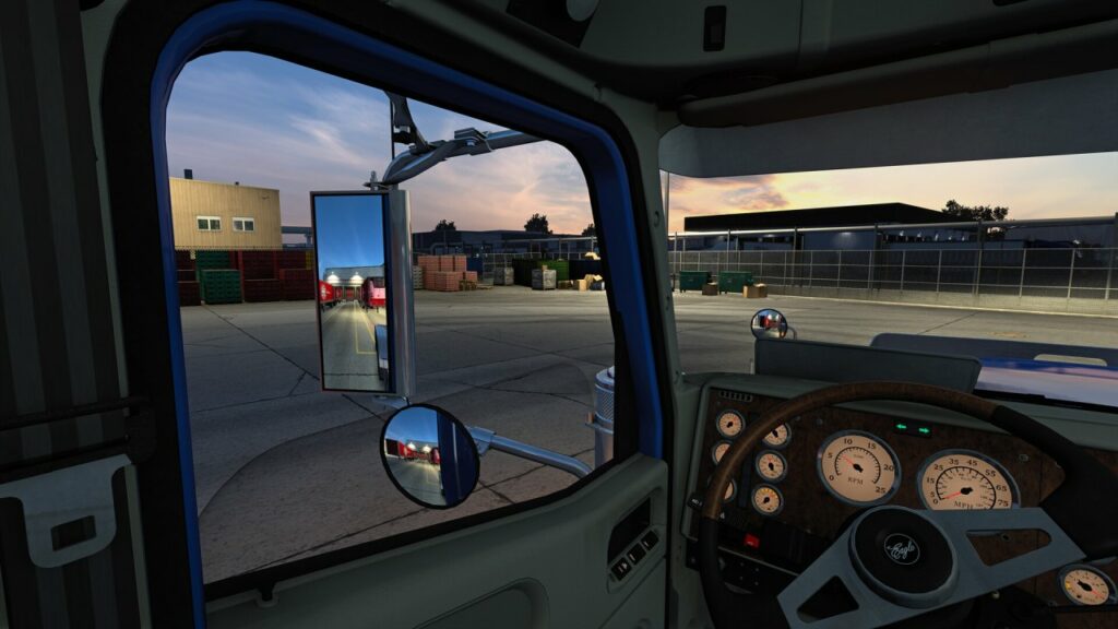 Вид из кабины American Truck Simulator