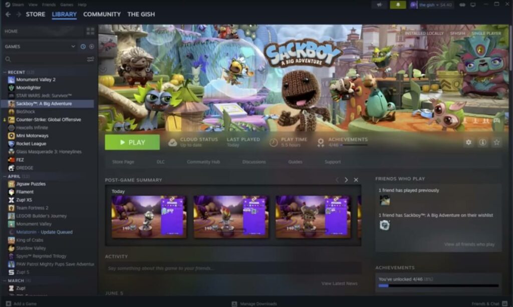 steam update interface 2023