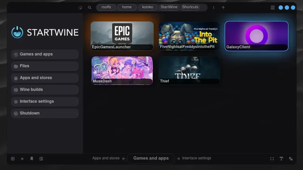 Установка Startwine-Launcher